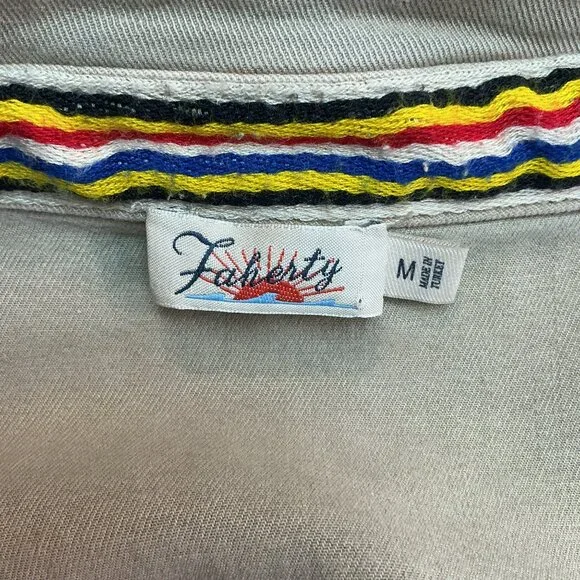 Faherty Khaki Casual Button-Front Short-Sleeve Dress Womens Medium - Picture 10 of 11